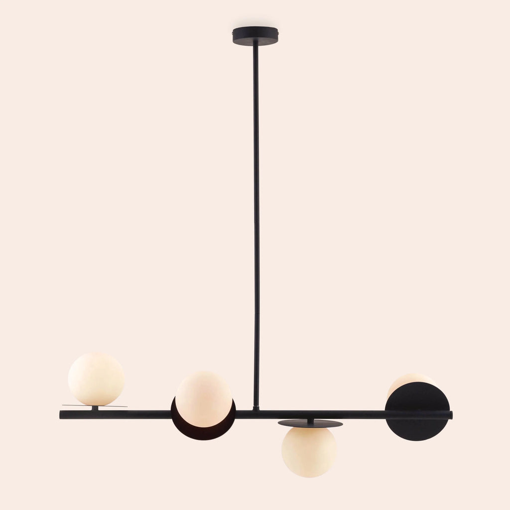Charcoal Grey Opal Disk Ceiling Light - Miola