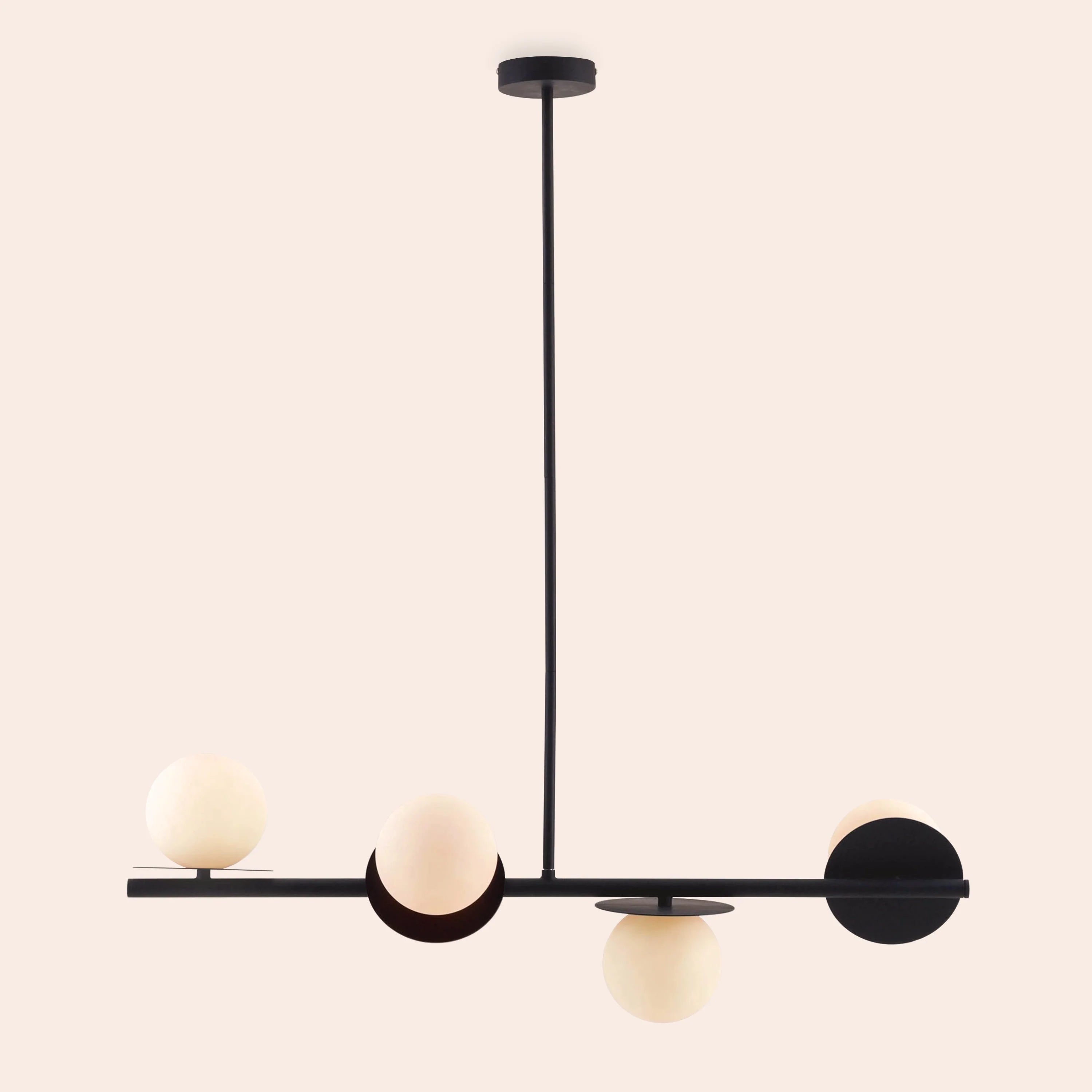 Charcoal Grey Opal Disk Ceiling Light - Miola