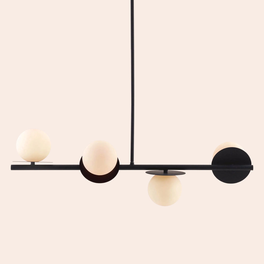 Charcoal grey opal disk ceiling light - Miola