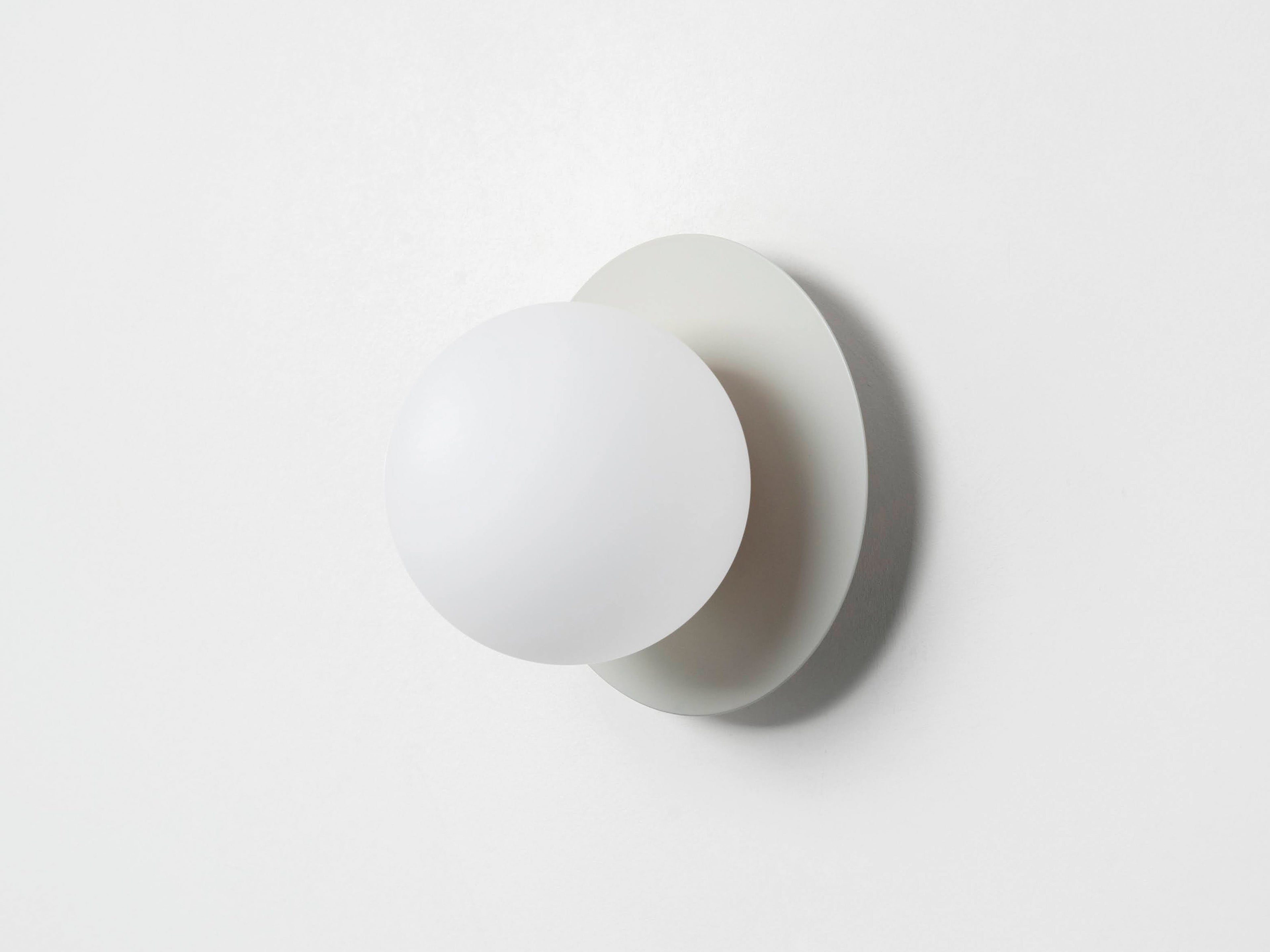 Sand grey opal disk wall light