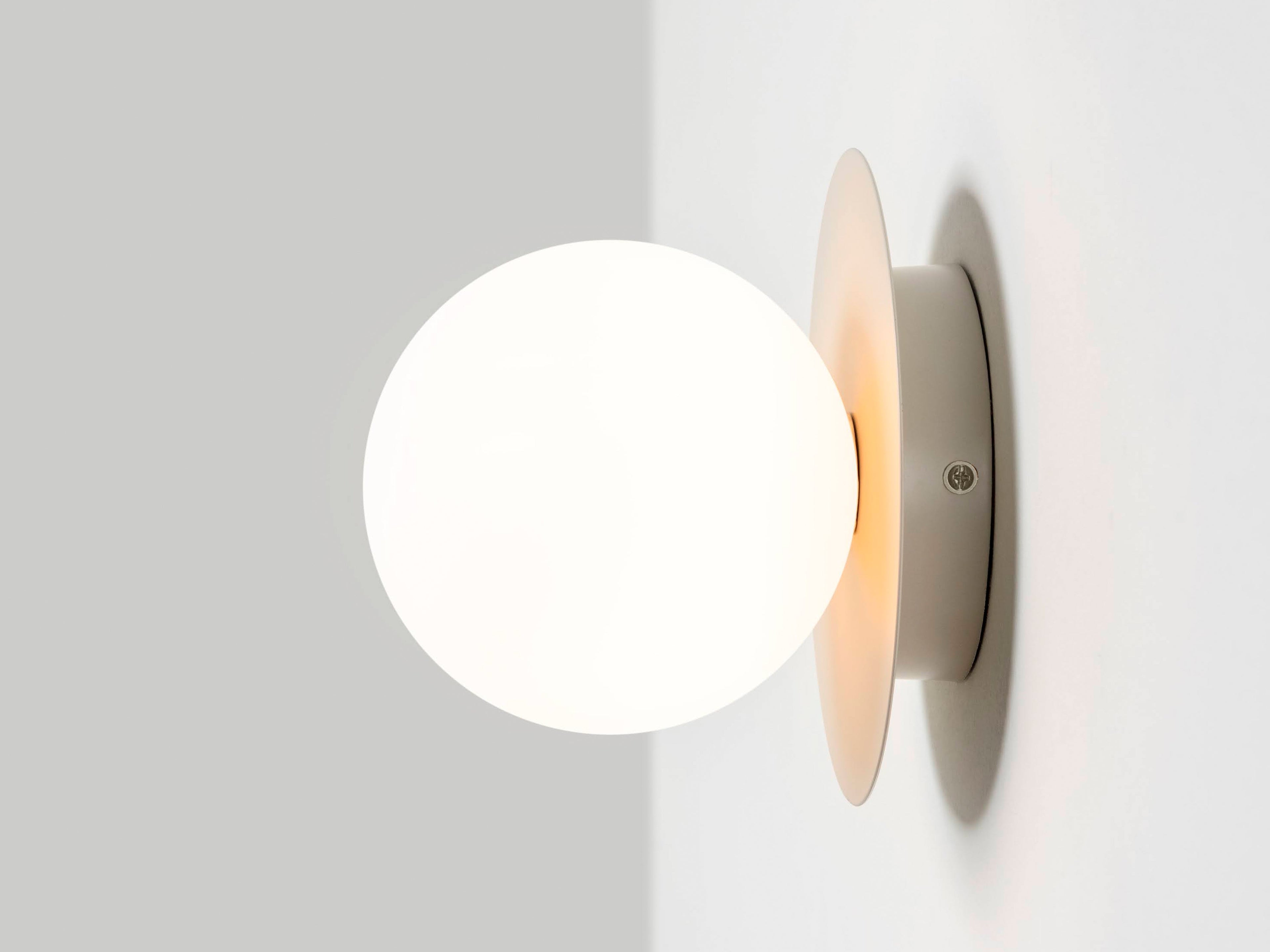 Sand grey opal disk wall light