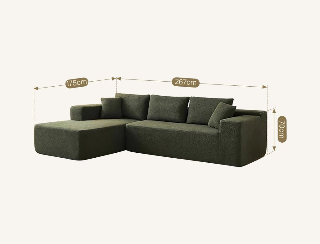 Ortega Modular Sofa Bed, Three Seater Corner Sofa Bed, Boucle - Miola
