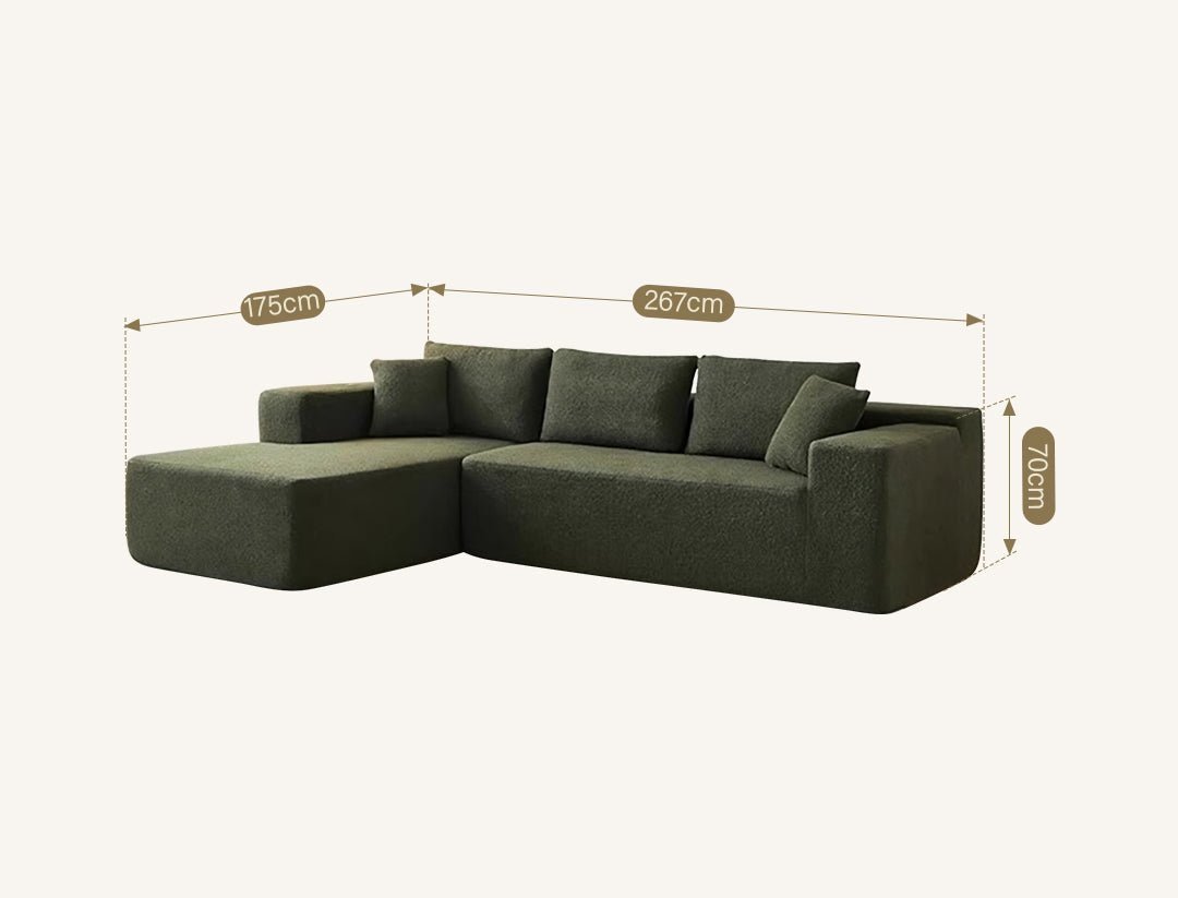 Ortega Modular Sofa Bed, Three Seater Corner Sofa Bed, Boucle - Miola