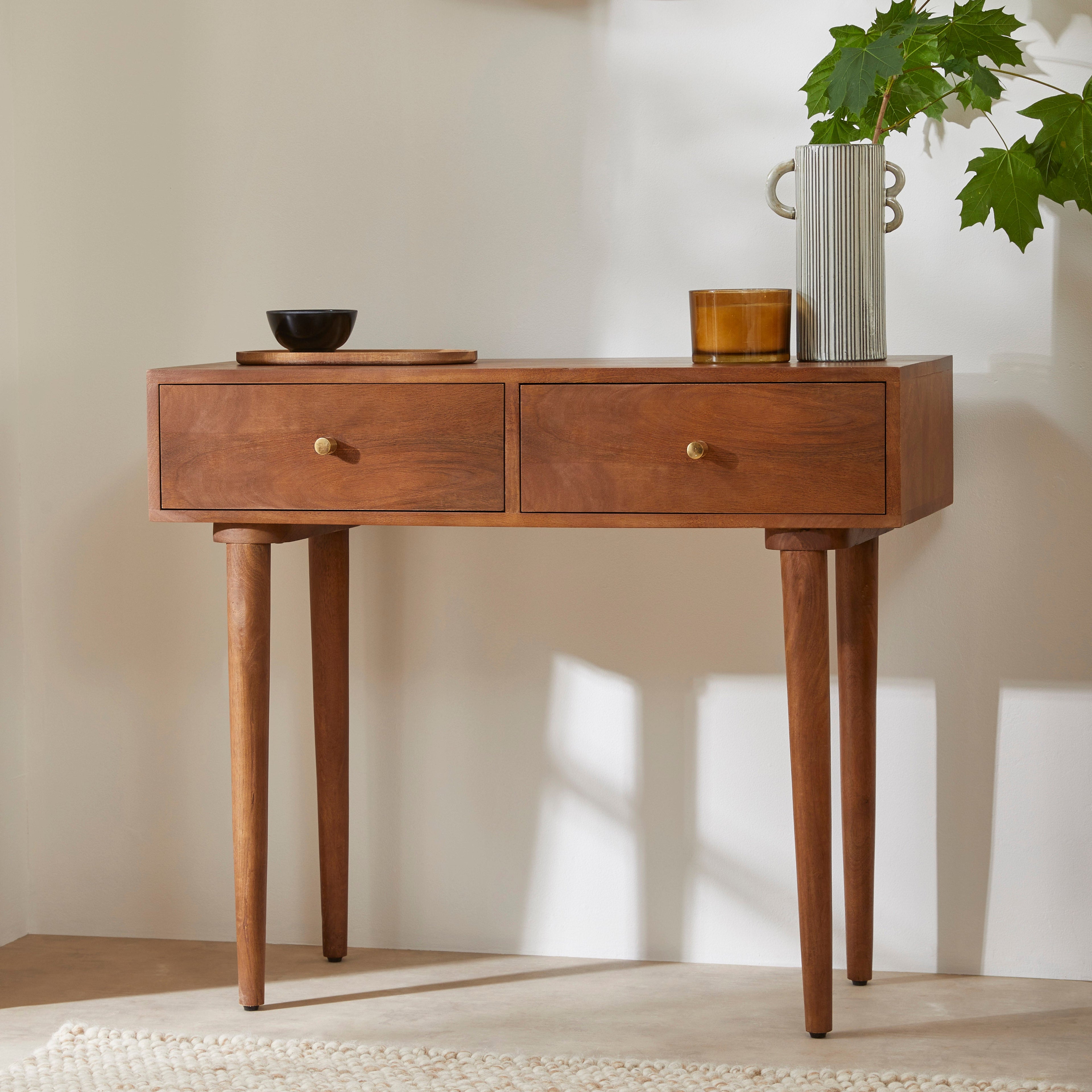 Scandinavian Walnut Oslo Console, Dressing Table, and Desk - Miola