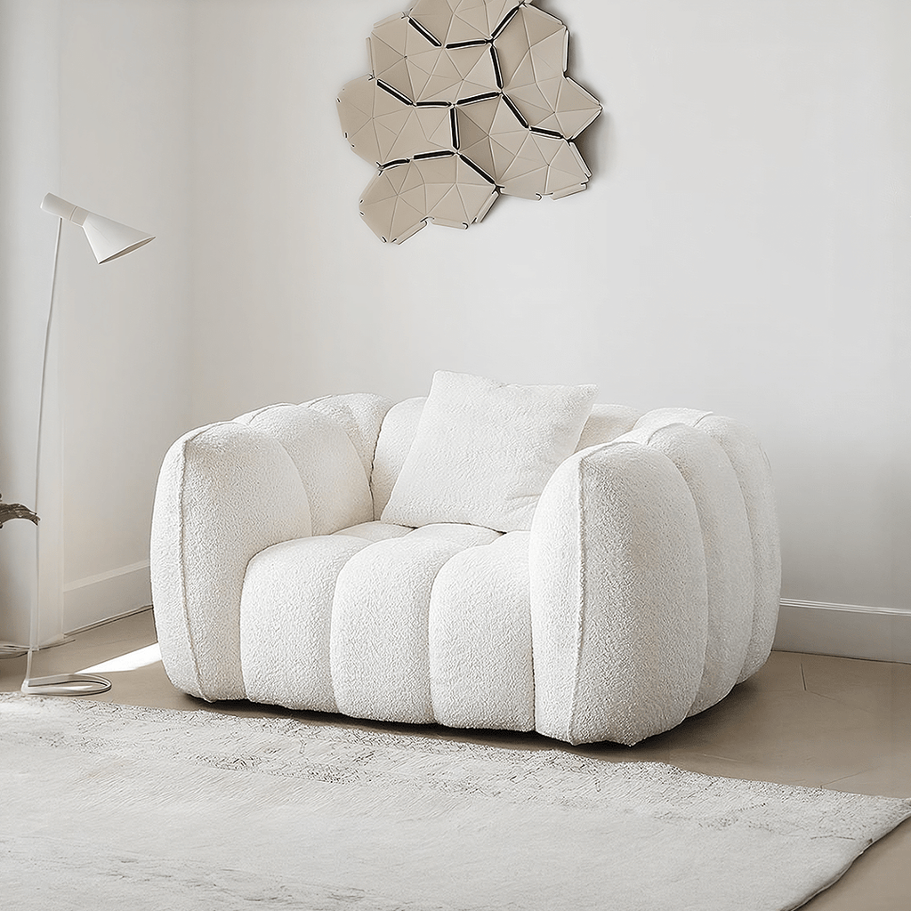 Oxley Pumpkin Single Seater Sofa, Armchair, White - Miola