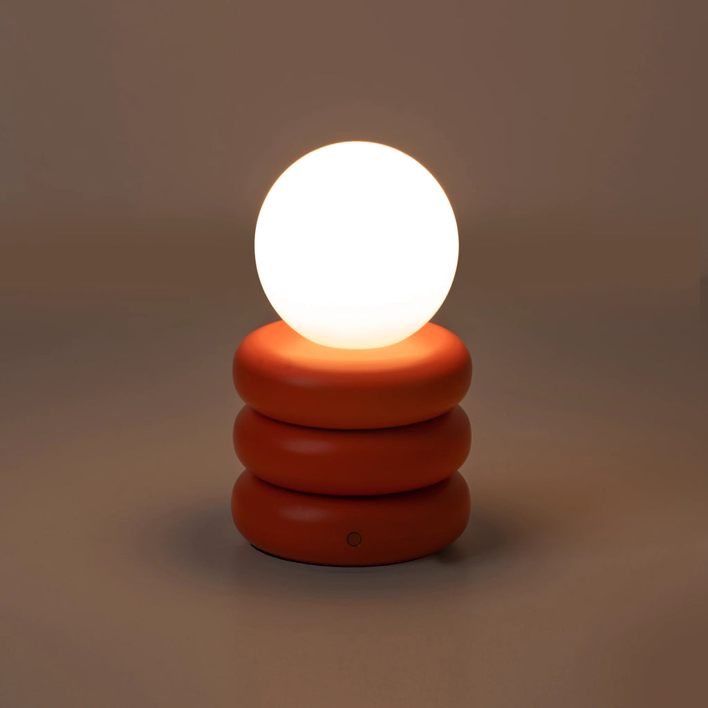 Peel orange tube cordless table lamp - Miola