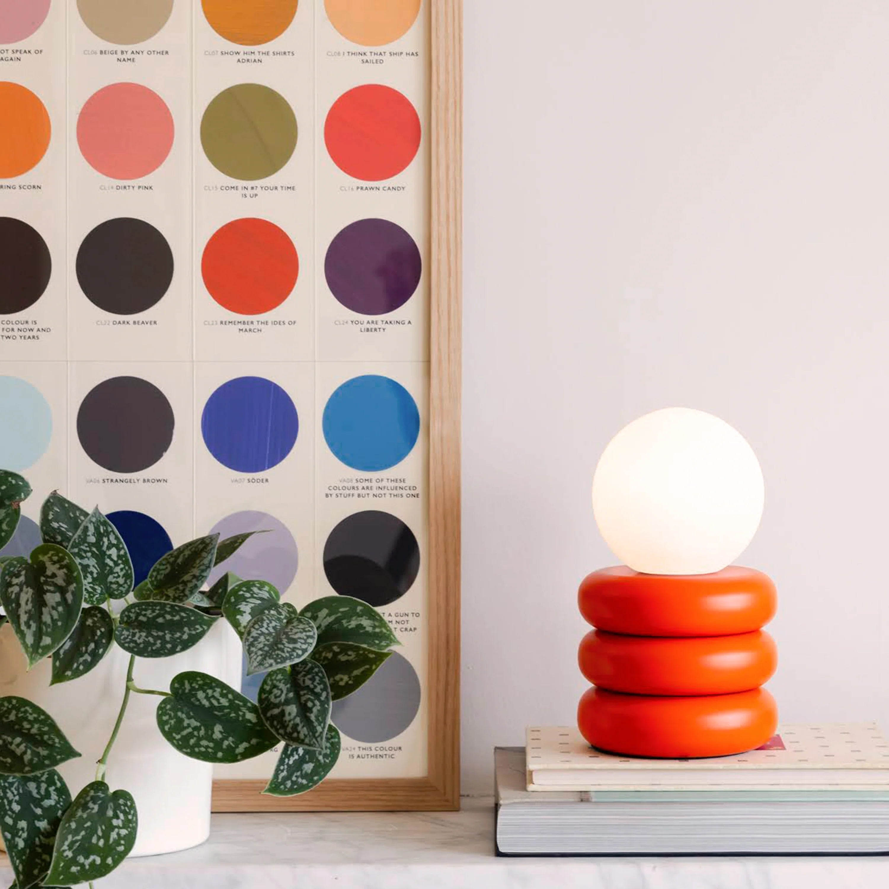Peel orange tube cordless table lamp - Miola