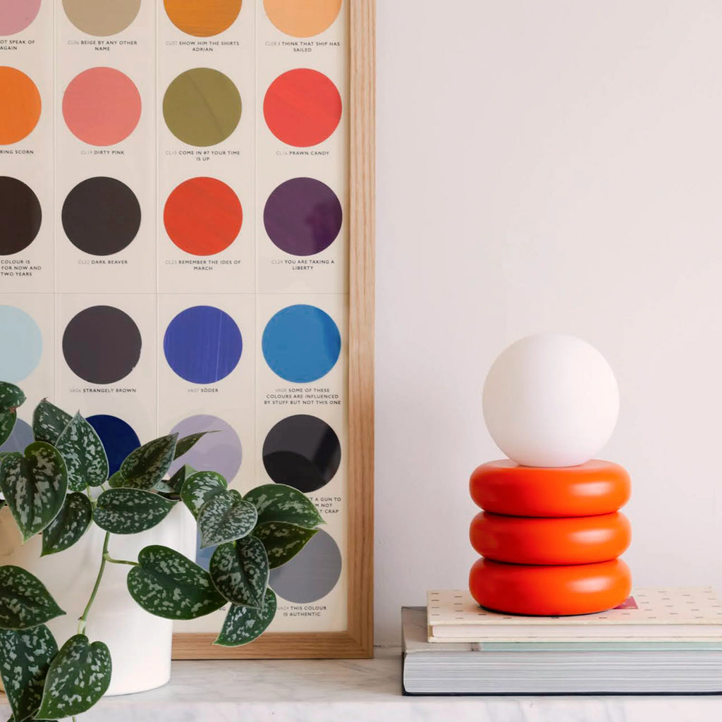 Peel orange tube cordless table lamp - Miola