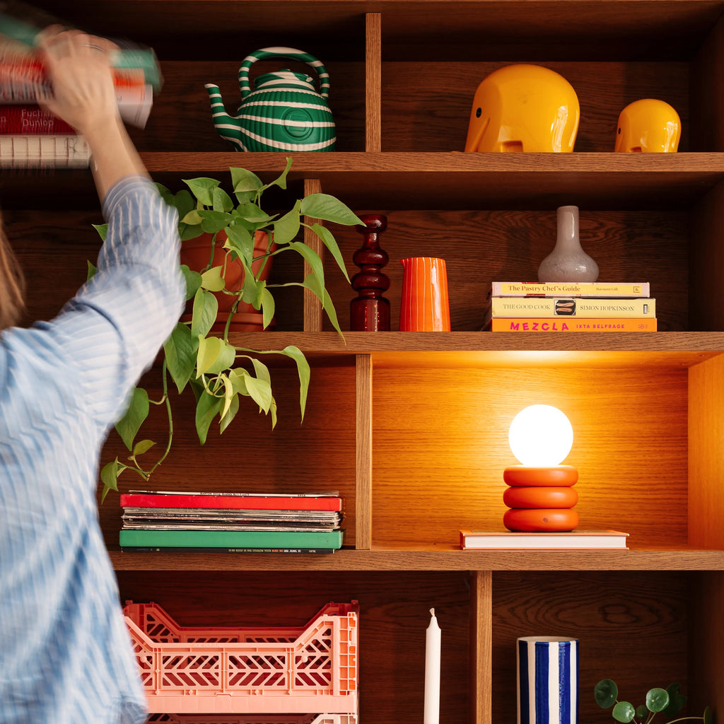 Peel orange tube cordless table lamp - Miola