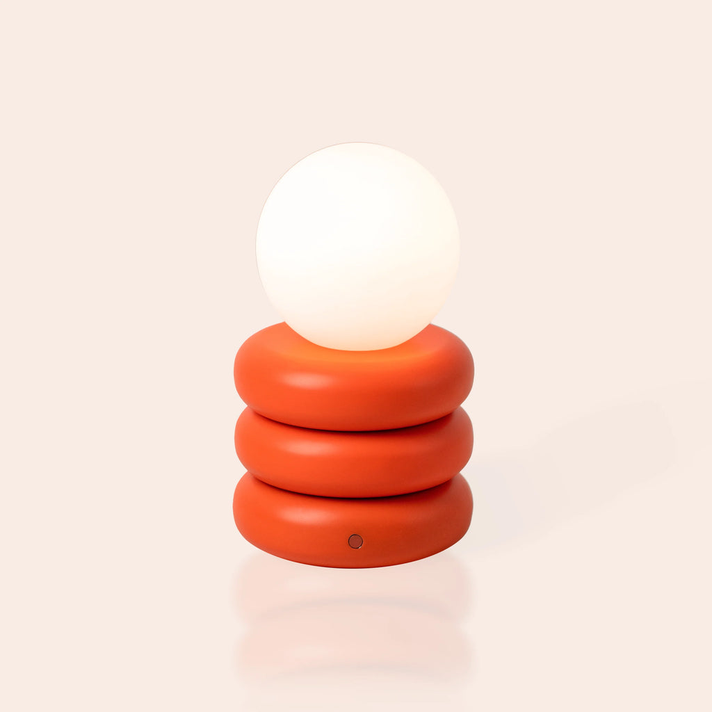 Peel orange tube cordless table lamp - Miola