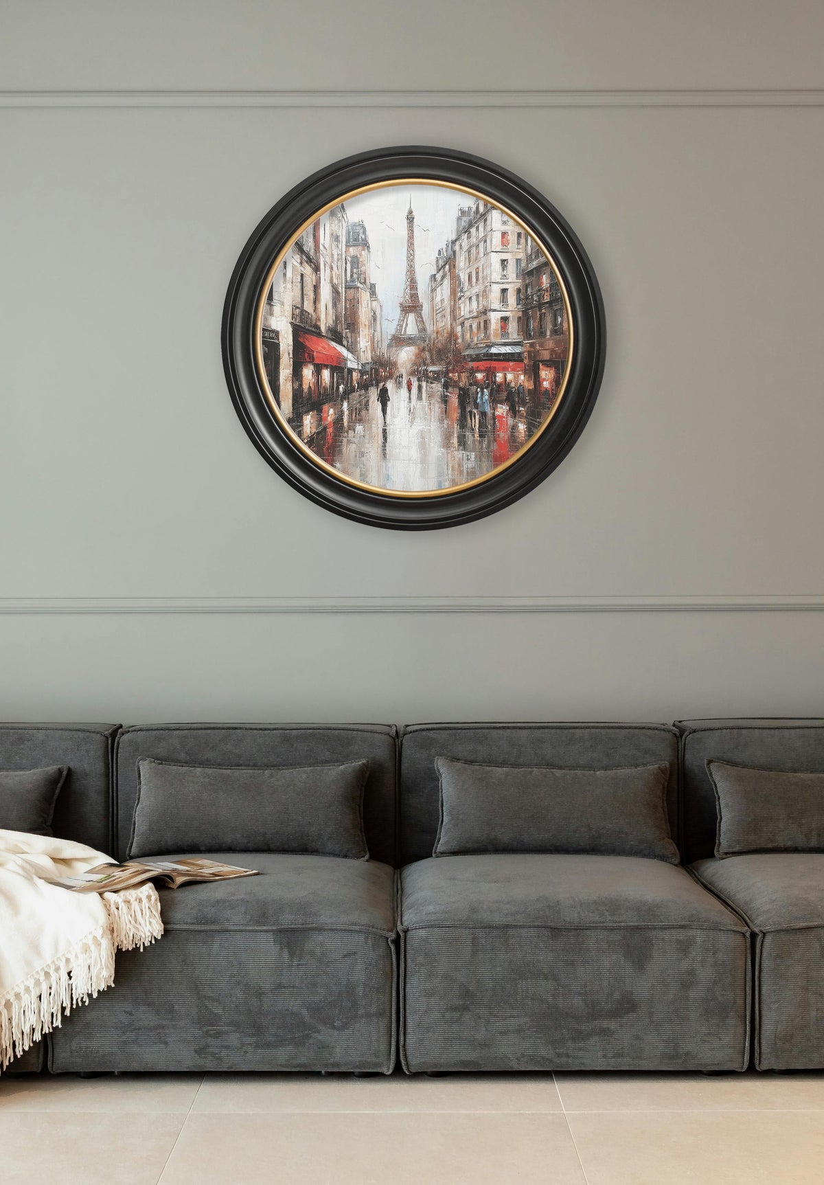 Paris Eiffel Tower - Oxford Round Frame