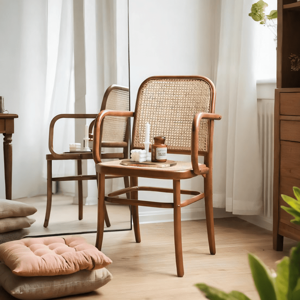Paris G04 Rattan Dining Chair, Walnut - Miola