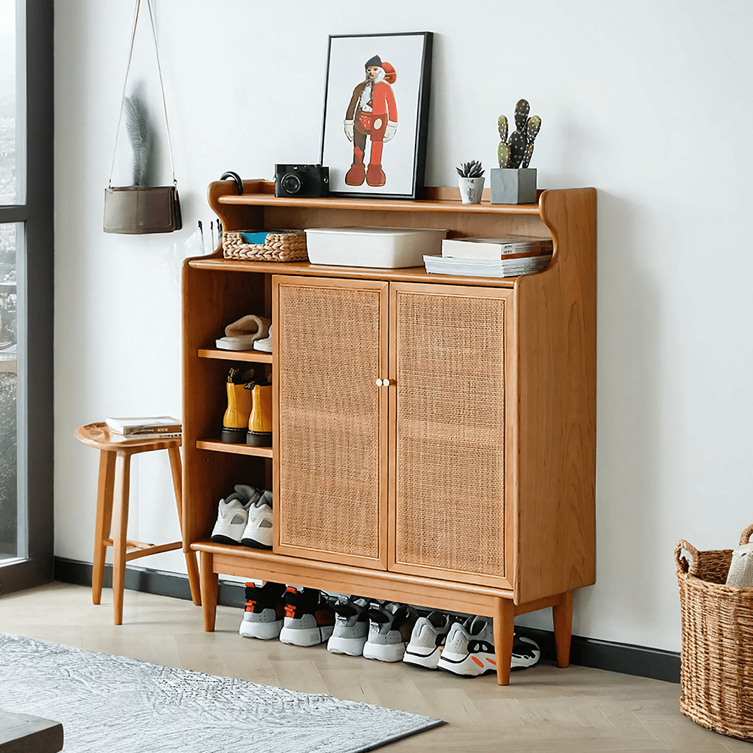 Pavia Shoe Storage, Rattan & Oak - Miola