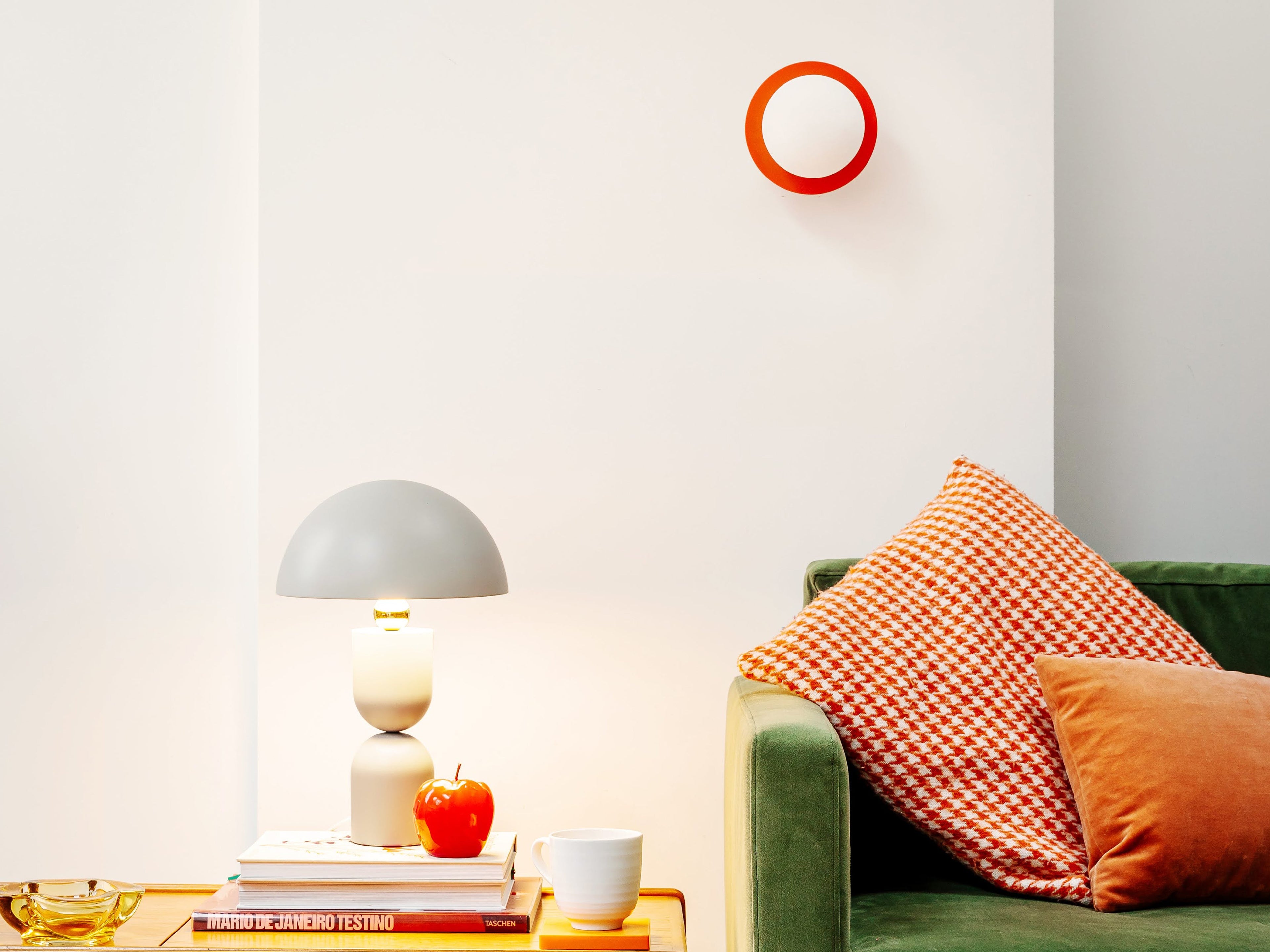 Peel orange opal disk wall light - Miola