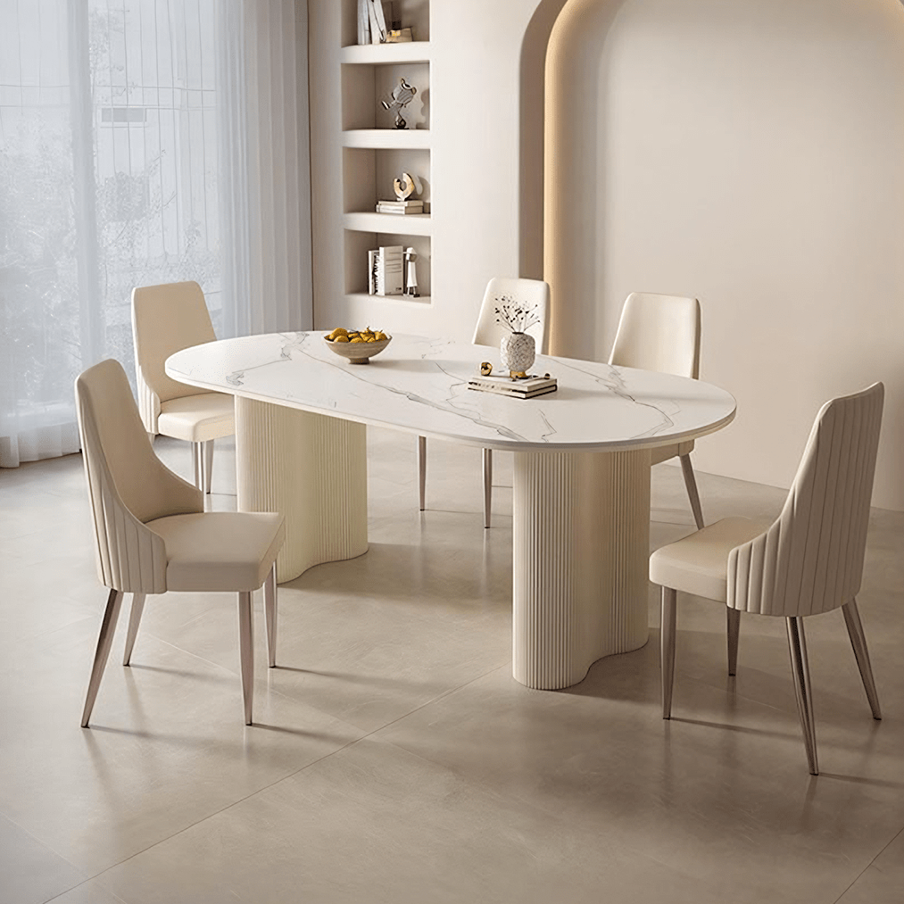 Peru Oval Dining Table, White - Miola