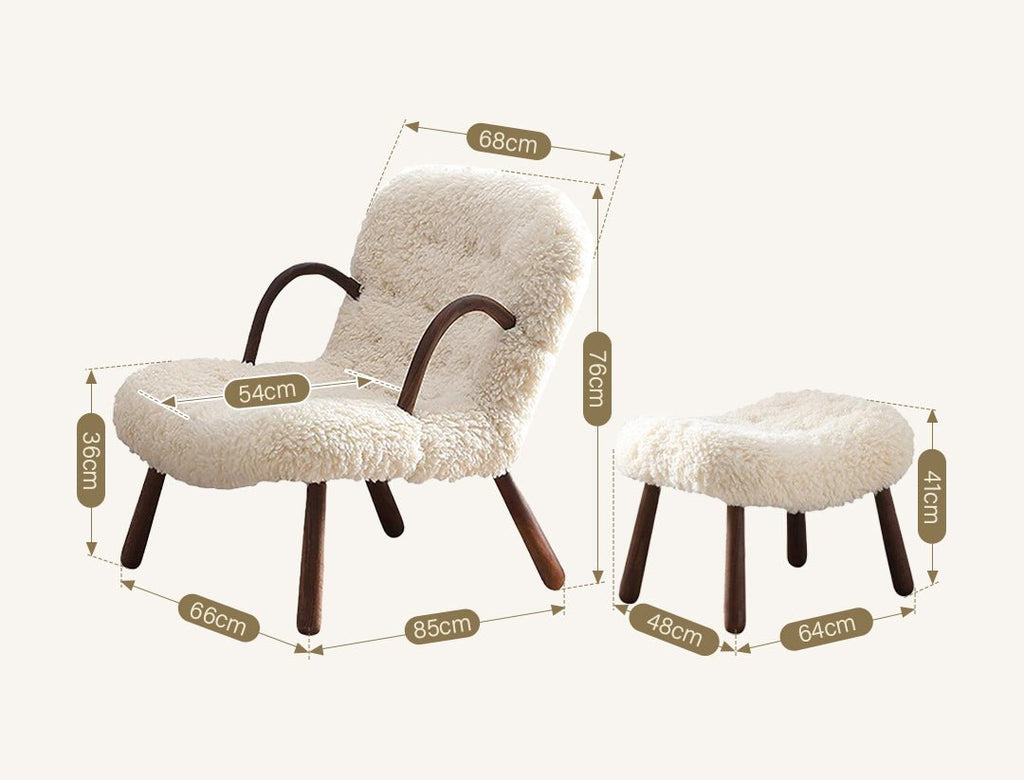 Philip Arc Armchair And Ottoman, Boucle - Miola