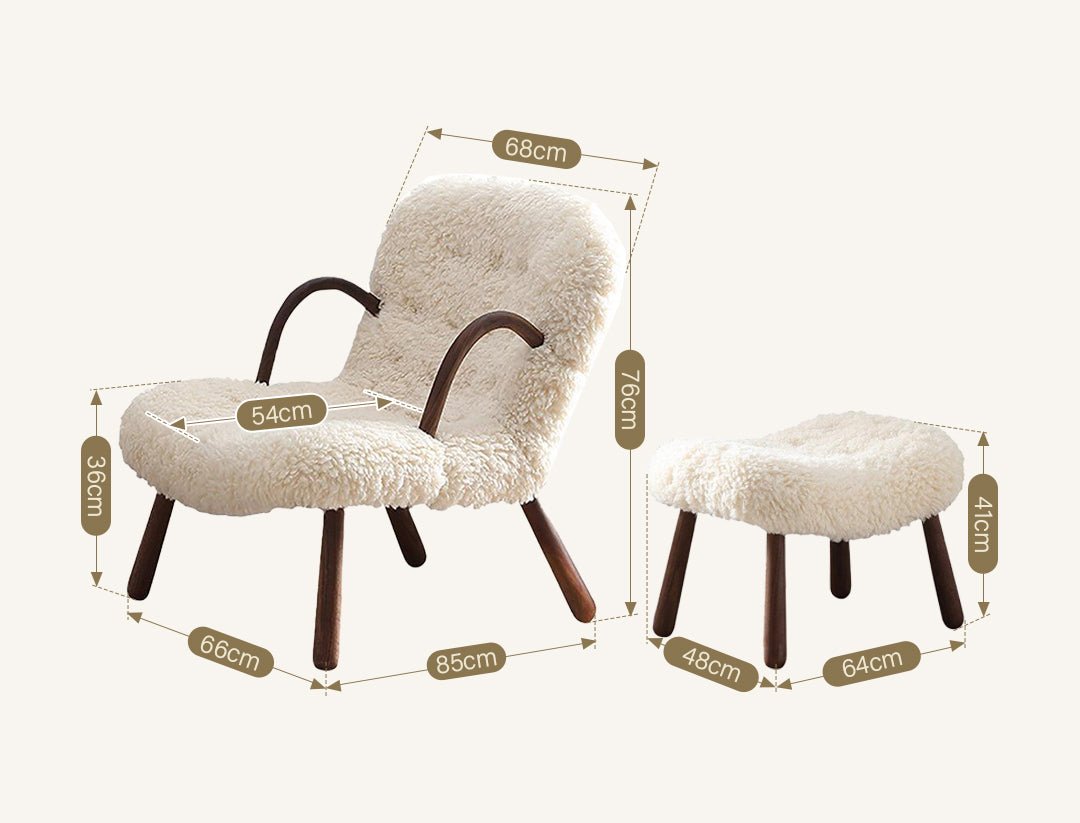 Philip Arc Armchair And Ottoman, Boucle - Miola