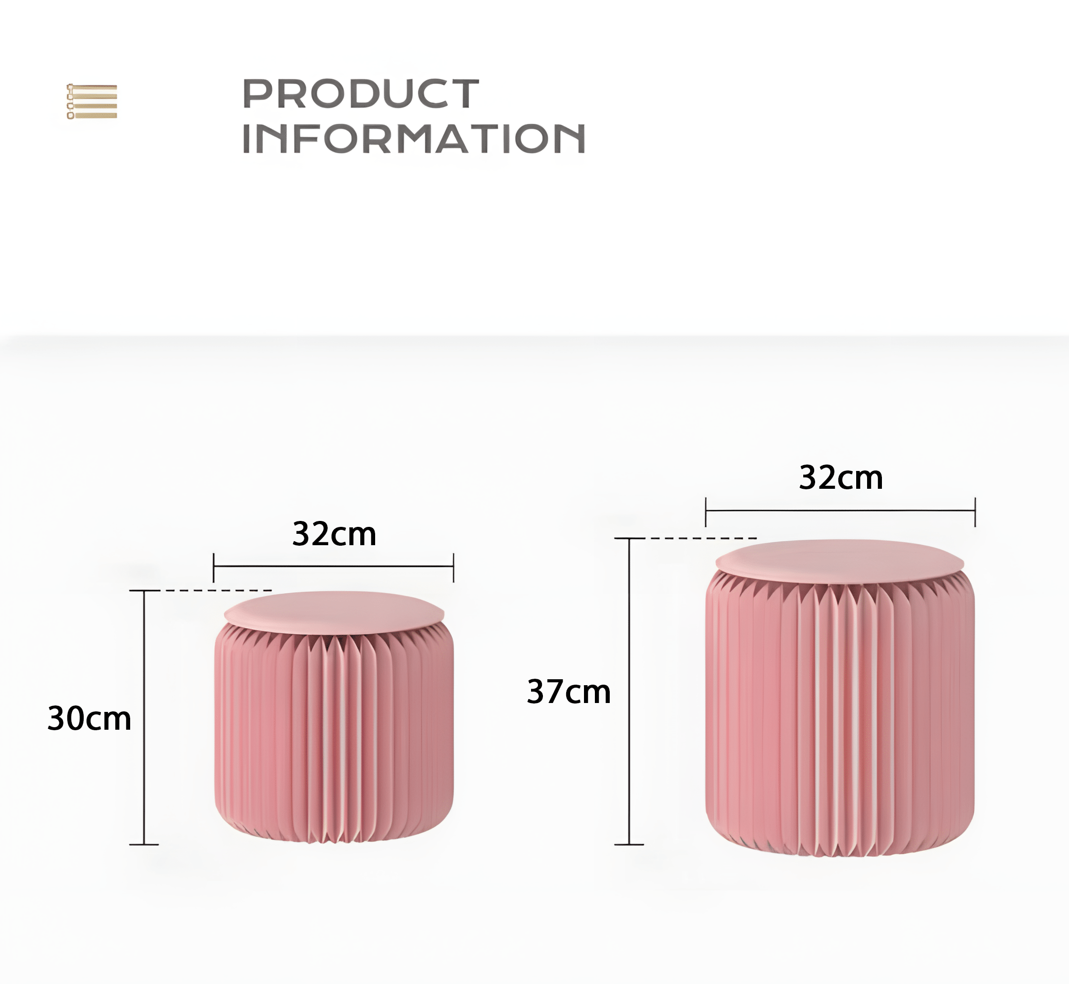 Pink Mini Accordion Stool - Miola
