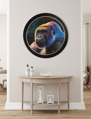 Gorilla Print 'Power' Oxford Round Frame