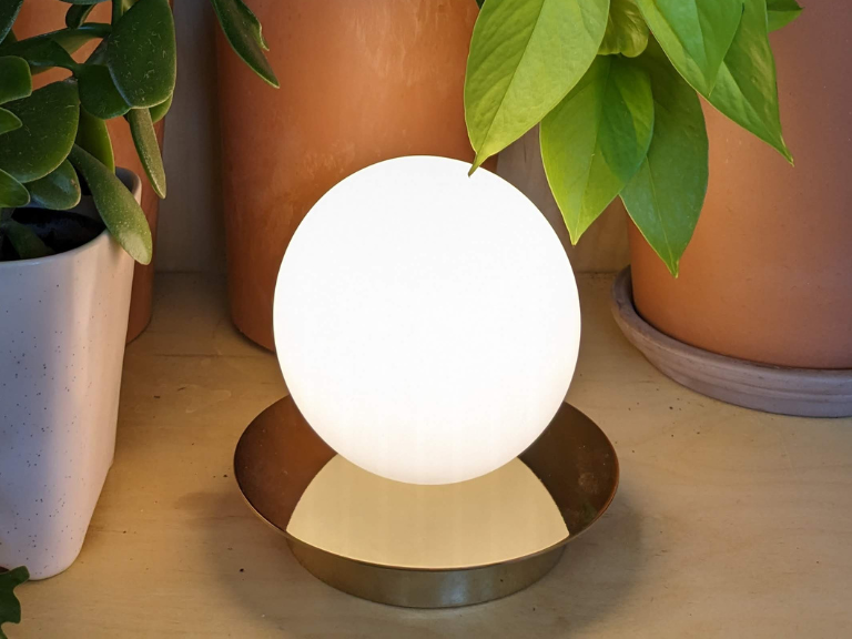 Brass Opal Disk Cordless Table Lamp - Miola