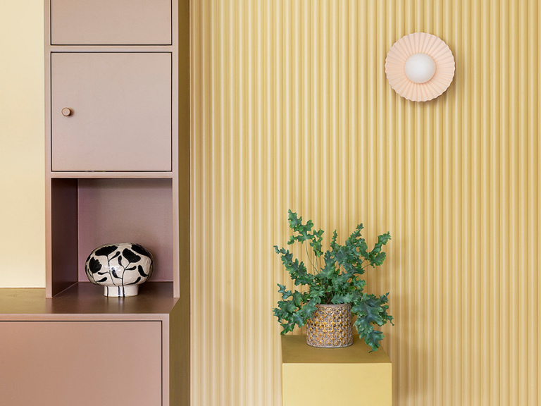 Burnt Orange Flush Pleat Wall Light - Miola