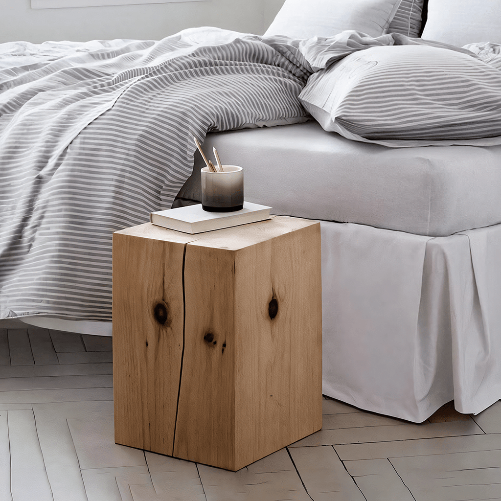R56 Square Side Table, Solid Wood, Oak - Miola