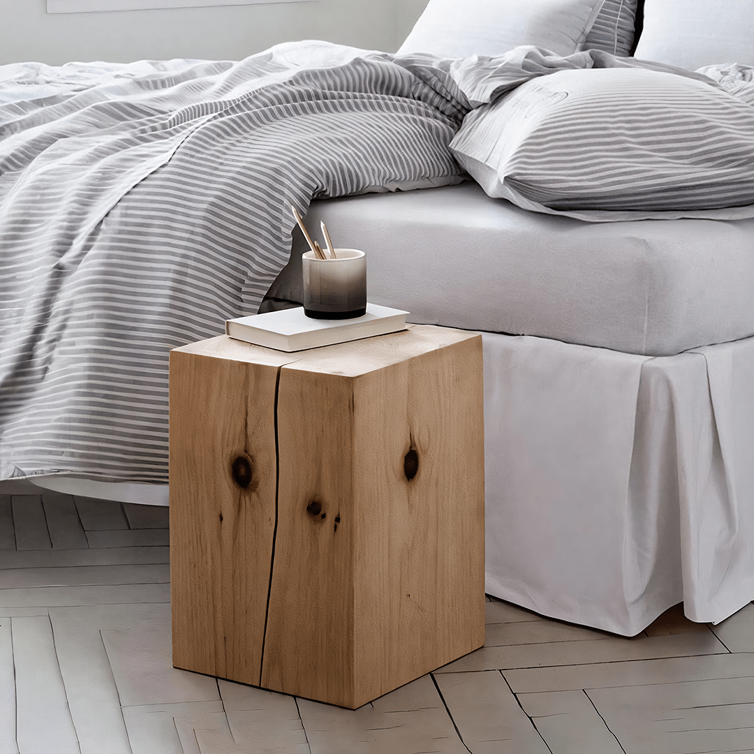 R56 Square Side Table, Solid Wood, Oak - Miola