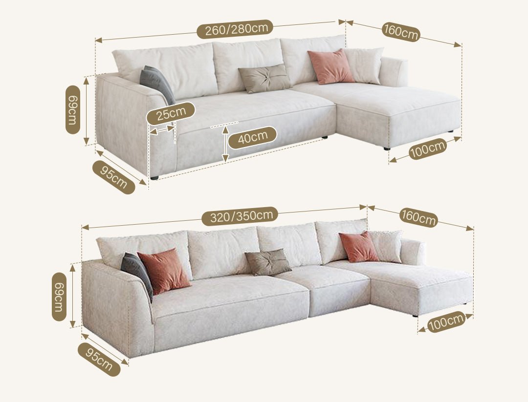 R77 Dexter Two Seater Corner Sofa, Leathaire - Miola