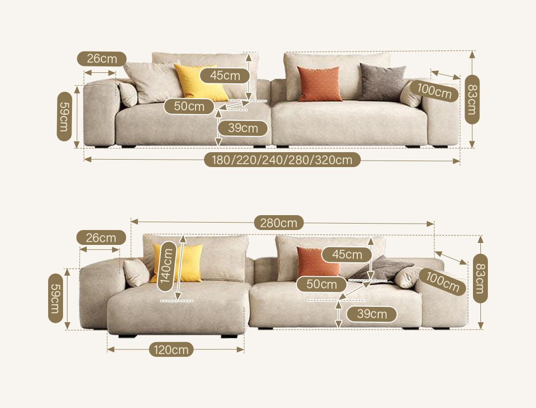 R87 Calvin Two Seater Corner Sofa, Leathaire - Miola