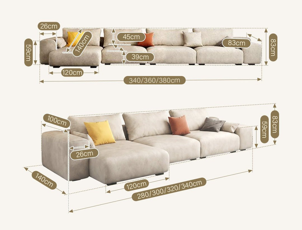 R87 Calvin Two Seater, Three Seater, Four Seater Sofa, Leathaire - Miola