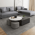 RS2 Nesting Coffee Table Set With Two Stools - Miola