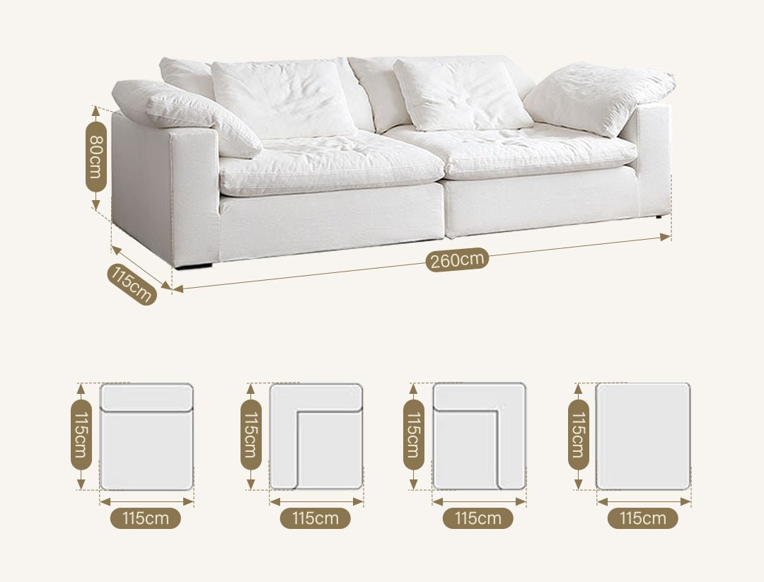 Ransom Two Seater Sofa, Linen - Miola