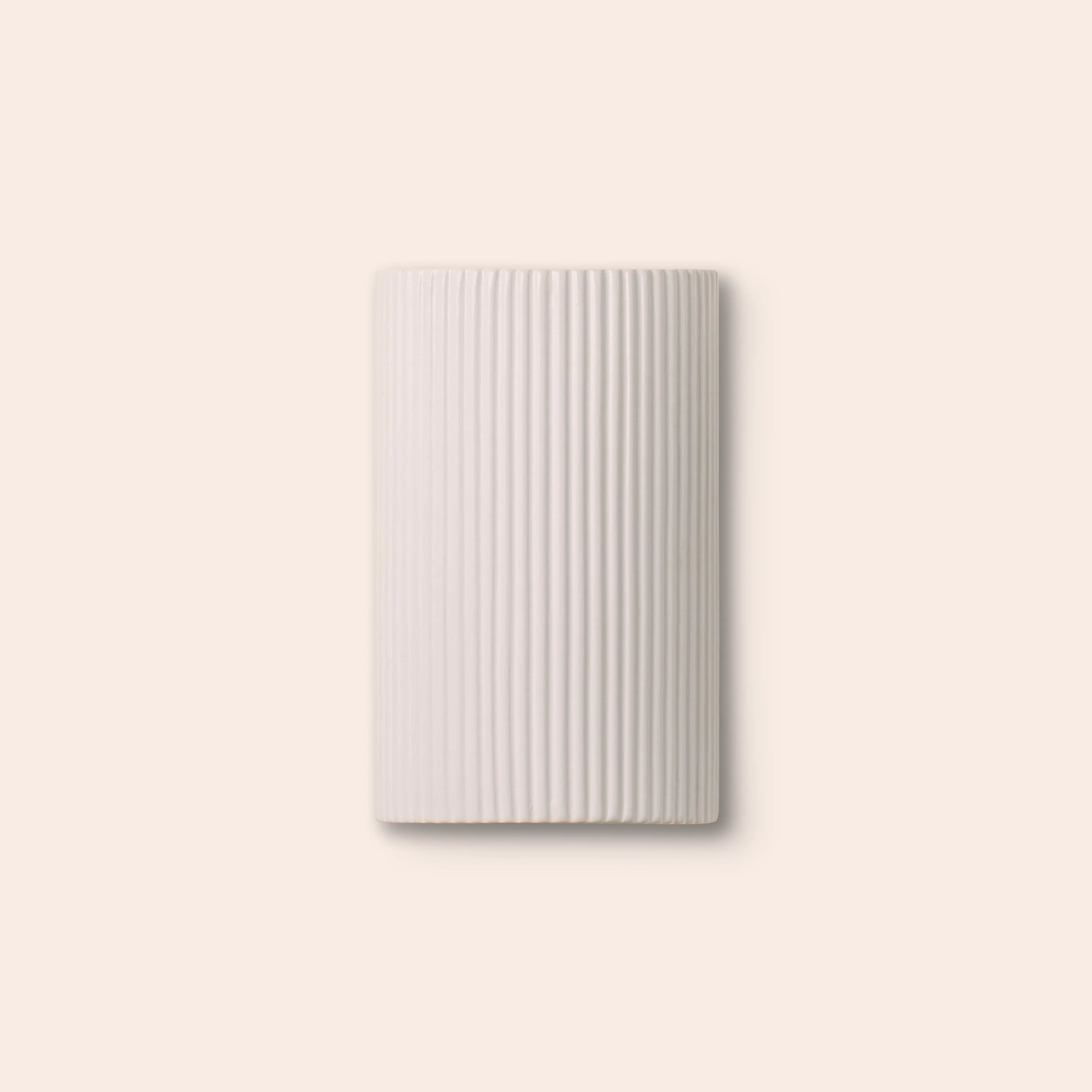 White ribbed ceramic wall light - Miola