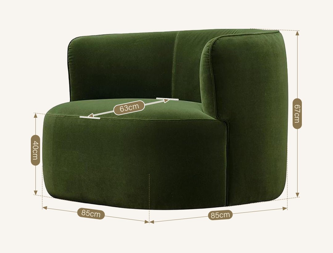 Ritz Armchair, Green Velvet - Miola