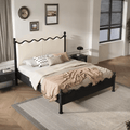 Roberta King Size / Super King Bed, Cream & Black - Miola