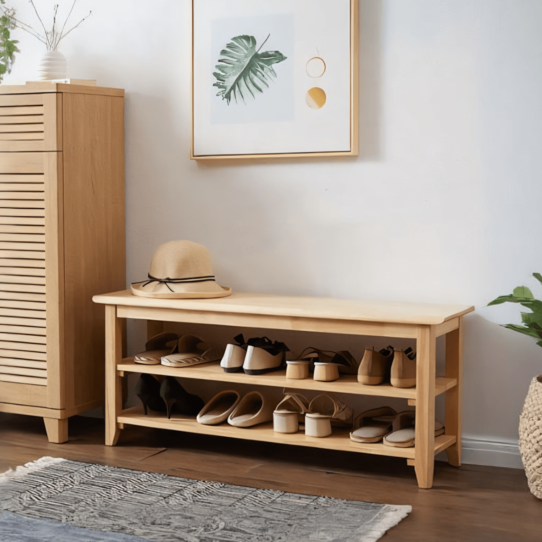 S1412 Shoe Storage Bench, Oak - Miola