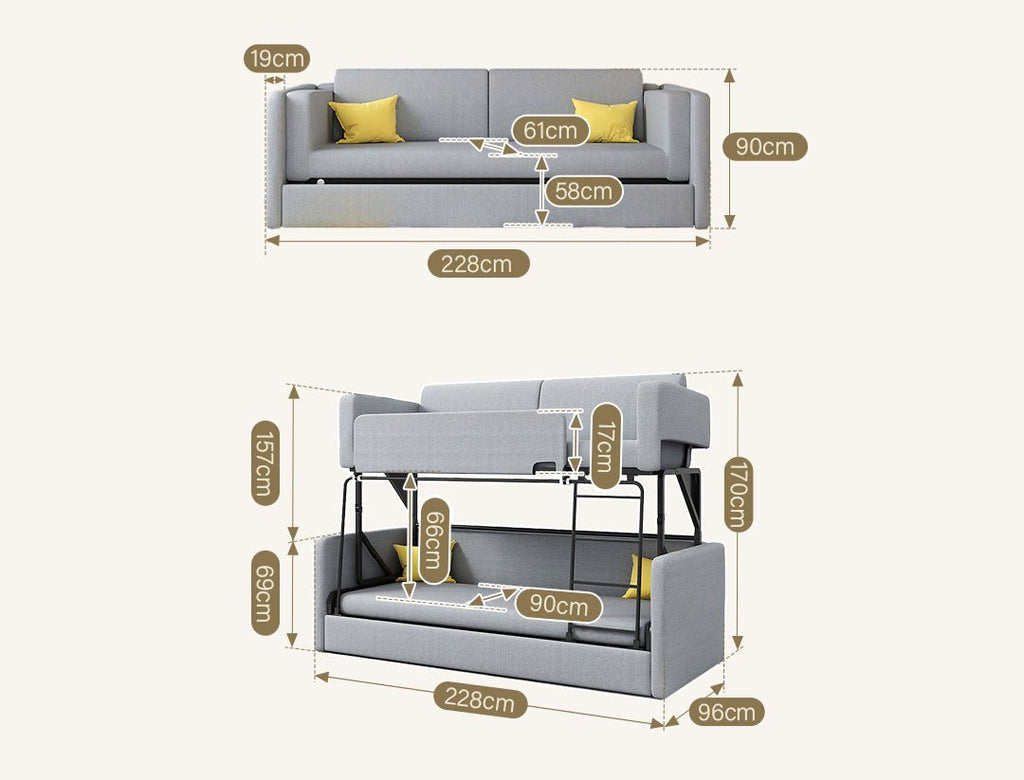 SB142 Two Seater Sofa Bed, Kid Bunk Bed - Miola