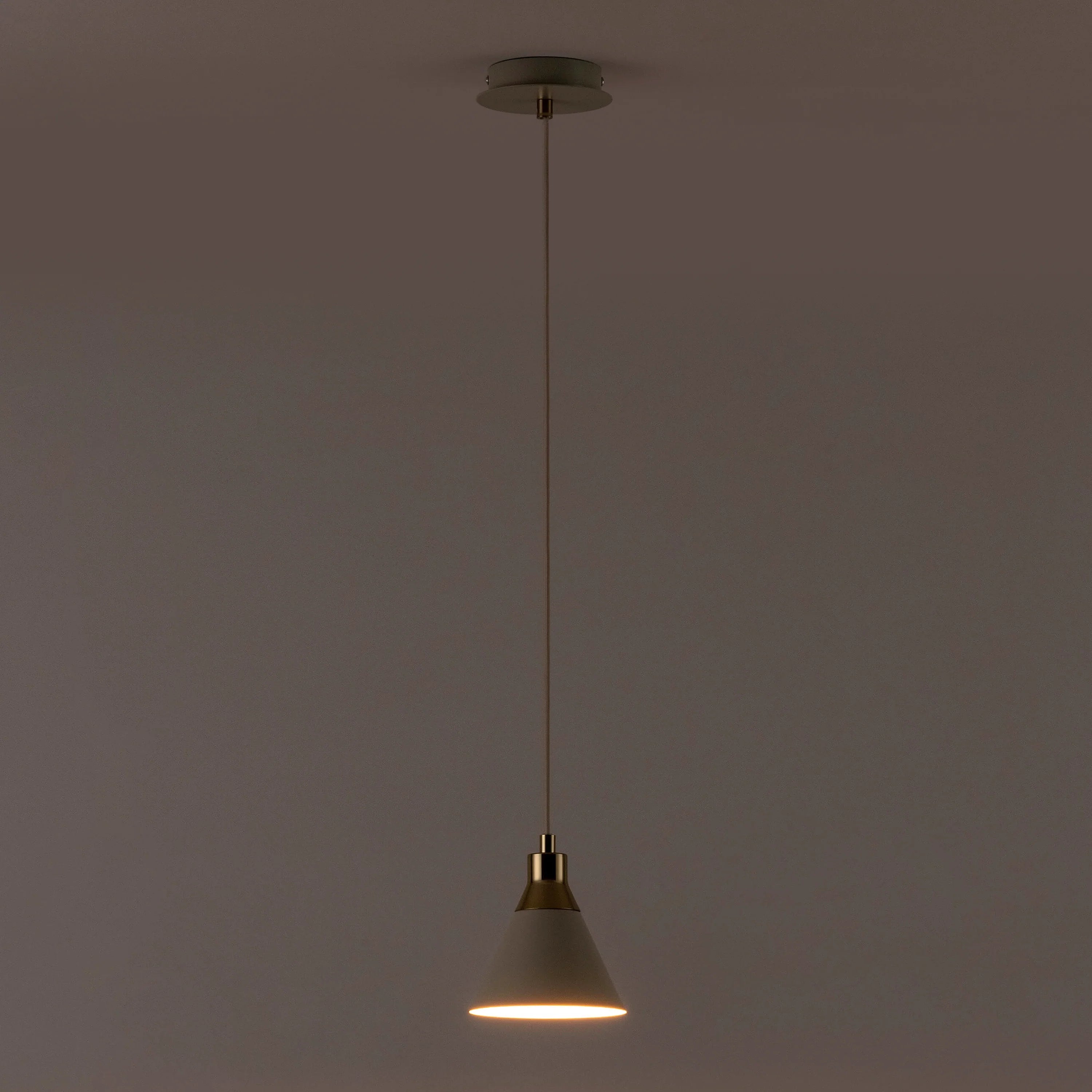 Sand grey cone pendant ceiling light - Miola