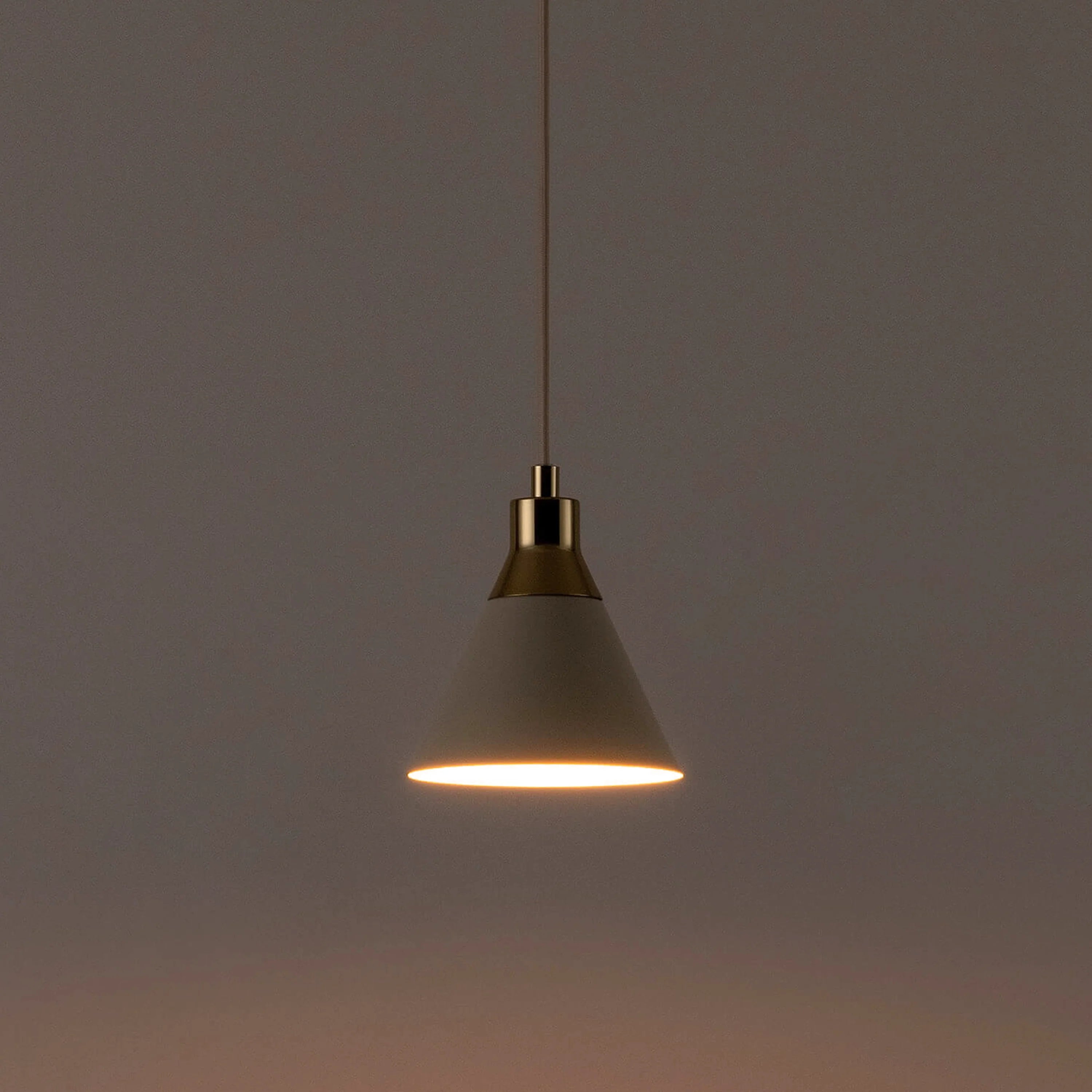 Sand grey cone pendant ceiling light - Miola