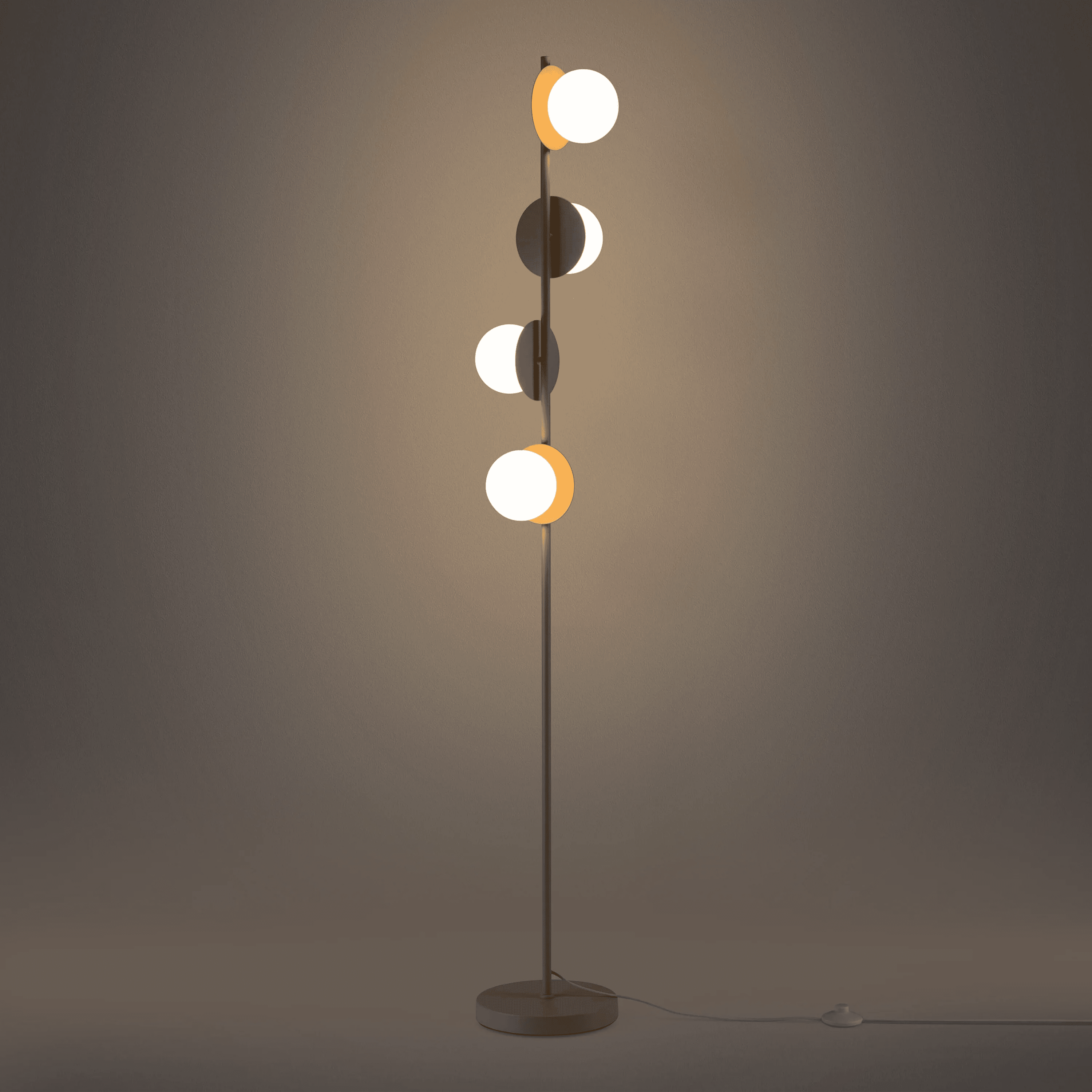 Sand grey opal disk floor lamp - Miola