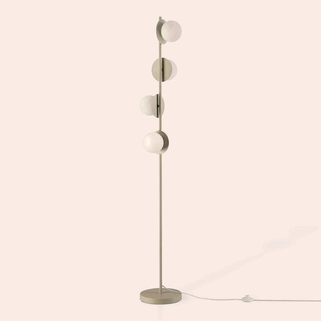 Sand grey opal disk floor lamp - Miola