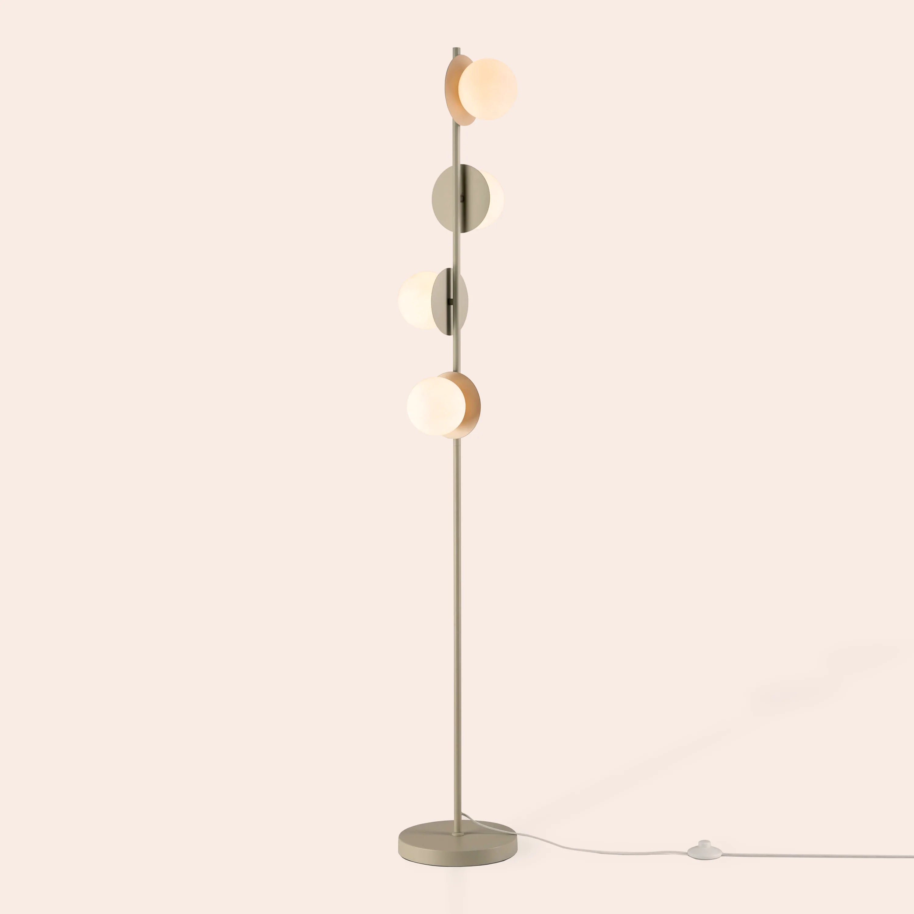 Sand grey opal disk floor lamp - Miola