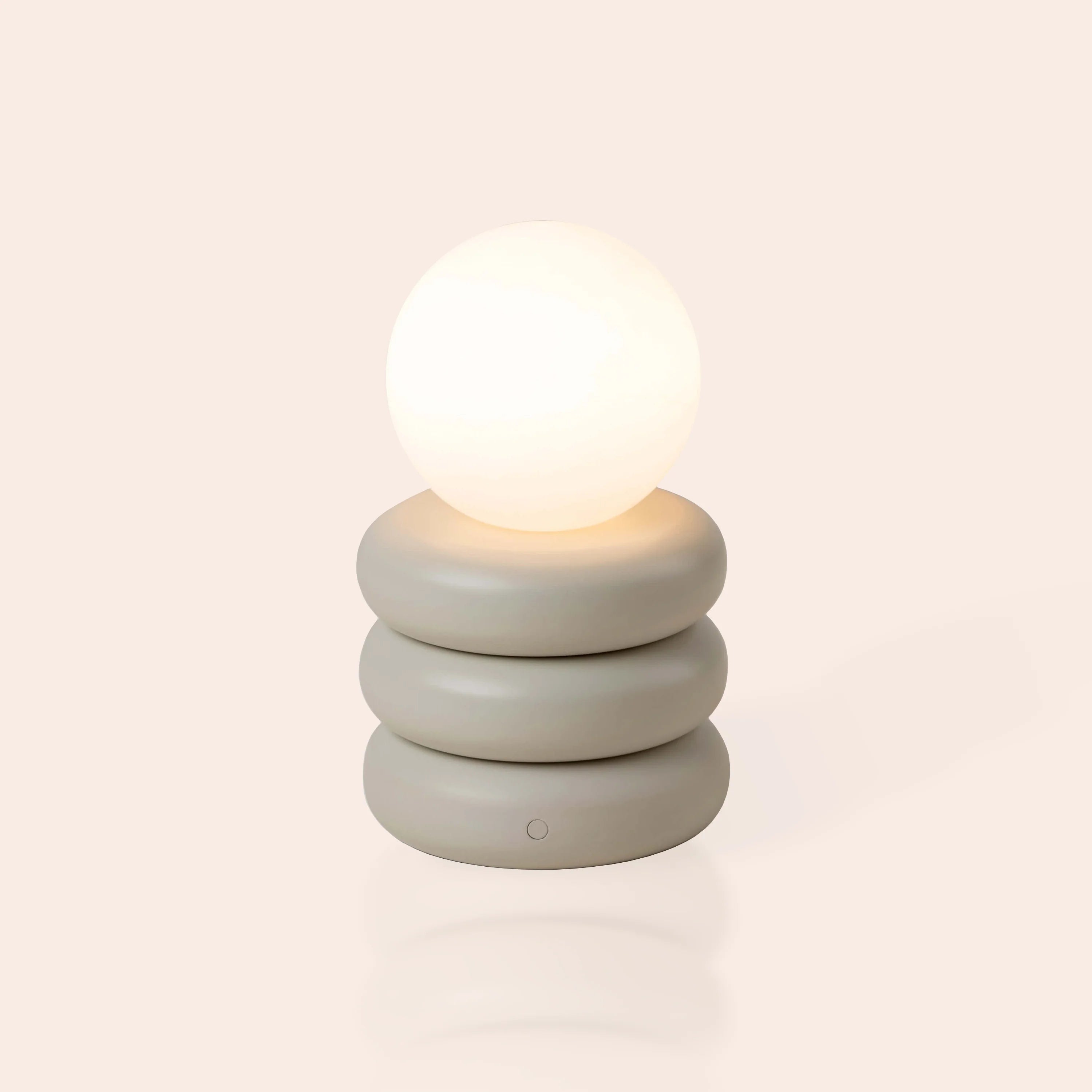 Sand grey tube cordless table lamp - Miola