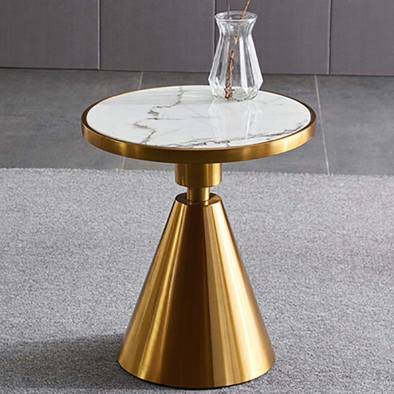 Modern Side Table with Marble Top and Metal Base - Miola