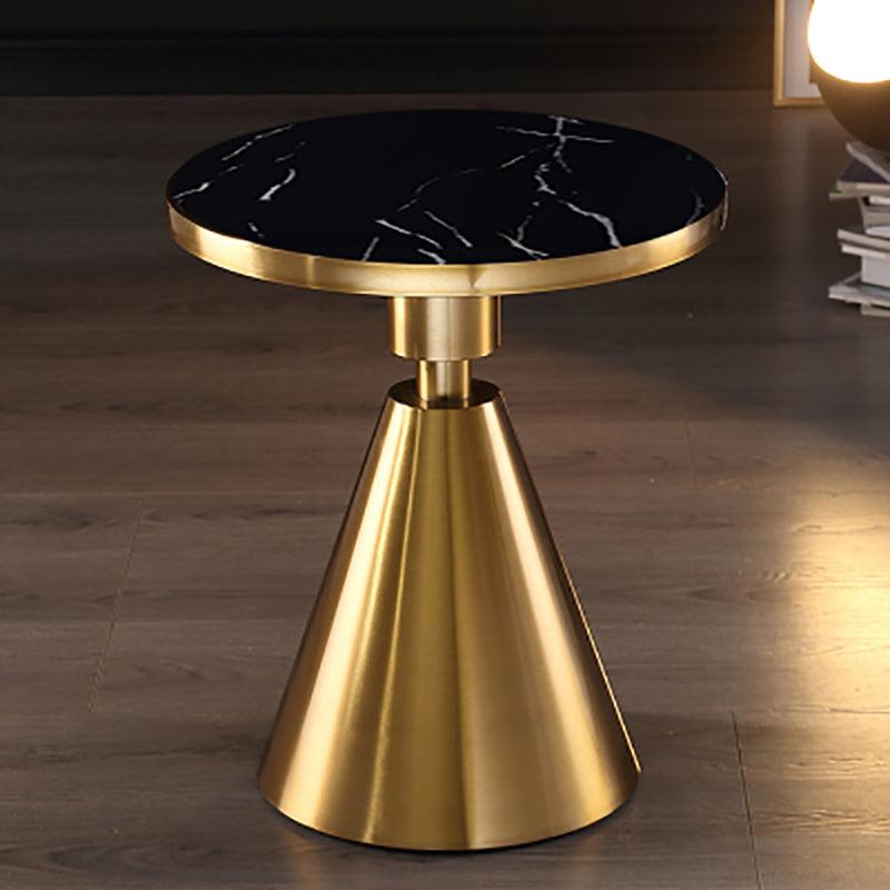 Modern Side Table with Marble Top and Metal Base - Miola
