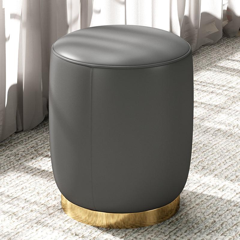 N89 Round Stool, Leather/ Velvet - Miola