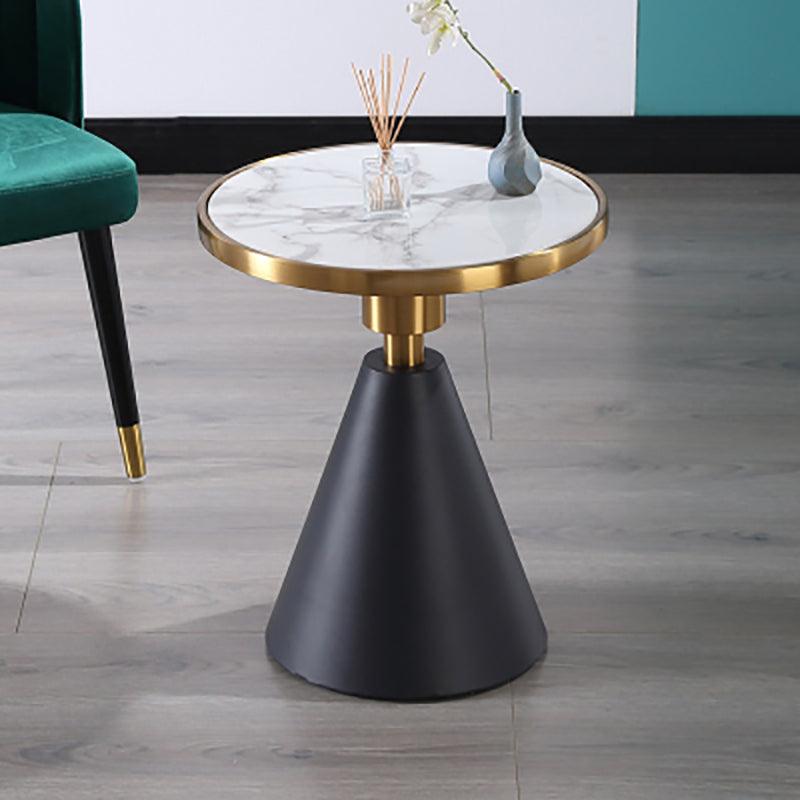 Modern Side Table with Marble Top and Metal Base - Miola