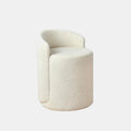 Nora Ottoman Footstool, White Boucle, Dressing Table Stool - Miola