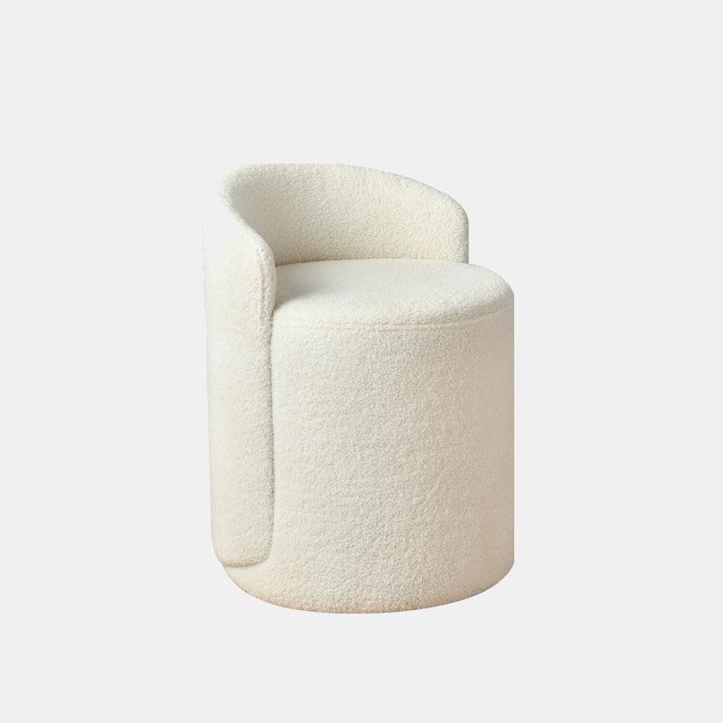 Nora Ottoman Footstool, White Boucle, Dressing Table Stool - Miola