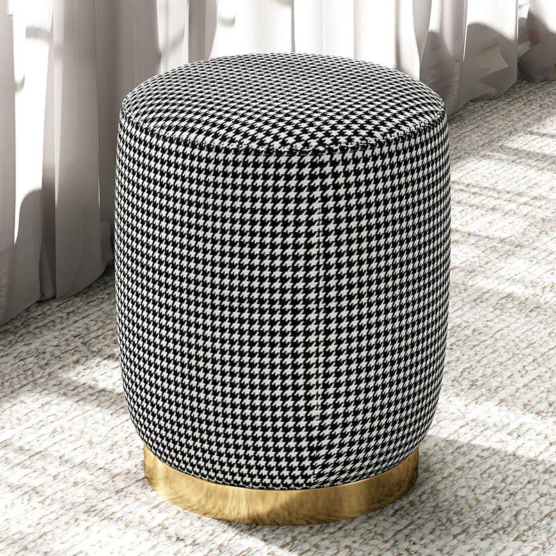 N89 Round Stool, Leather/ Velvet - Miola